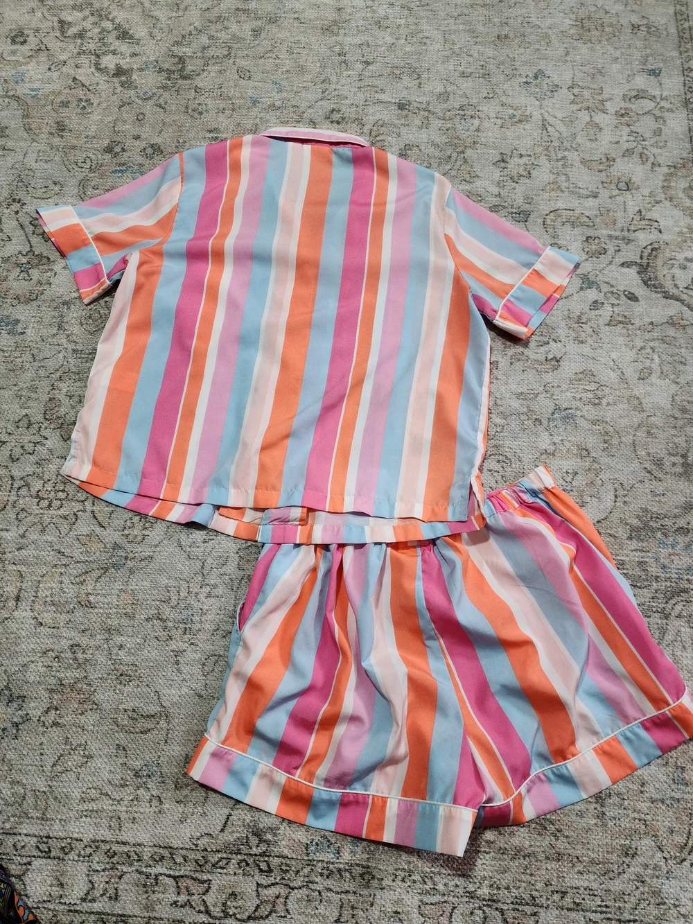 Tommy Bahama Sleepwear Pajama Set Women’s S Striped Button Top Shorts Pockets